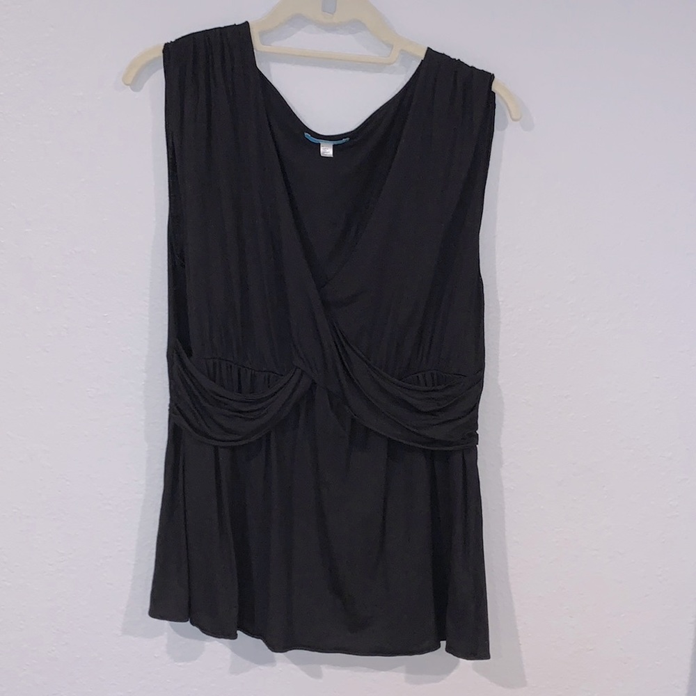 Anthropologie Leifnotes black criss cross top Sz M